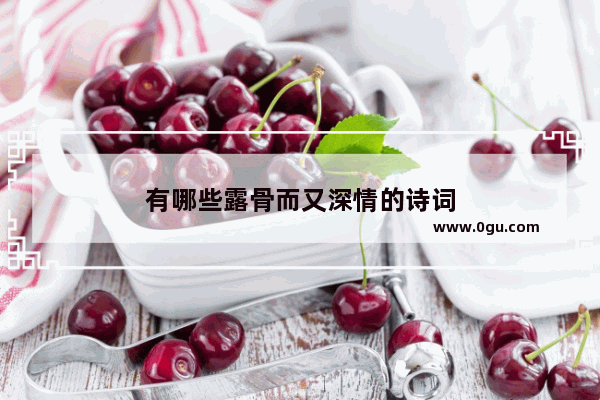 有哪些露骨而又深情的诗词