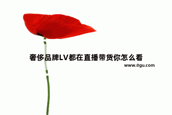 奢侈品牌LV都在直播带货你怎么看