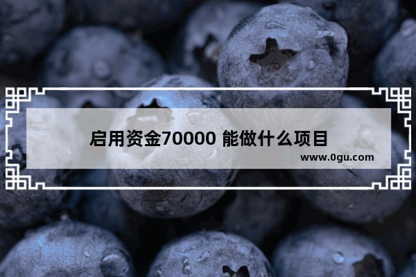 启用资金70000 能做什么项目