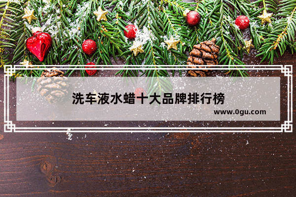 洗车液水蜡十大品牌排行榜