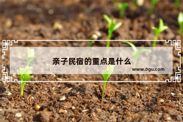 亲子民宿的重点是什么
