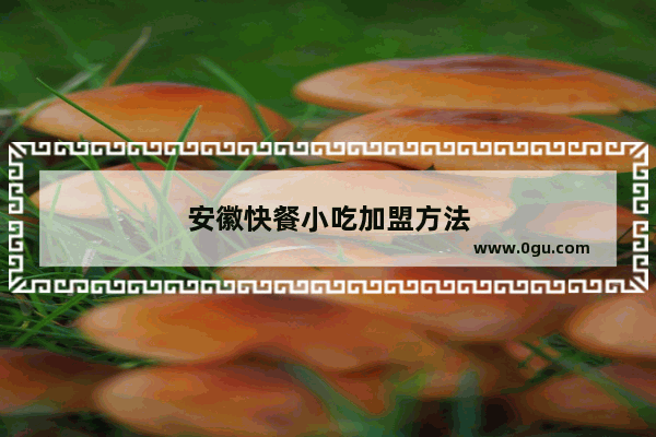 安徽快餐小吃加盟方法