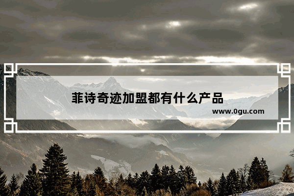 菲诗奇迹加盟都有什么产品