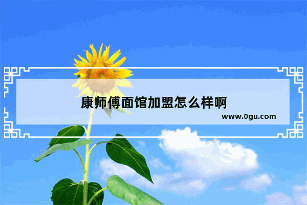 康师傅面馆加盟怎么样啊