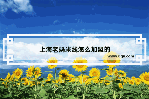 上海老妈米线怎么加盟的