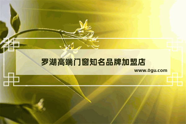 罗湖高端门窗知名品牌加盟店
