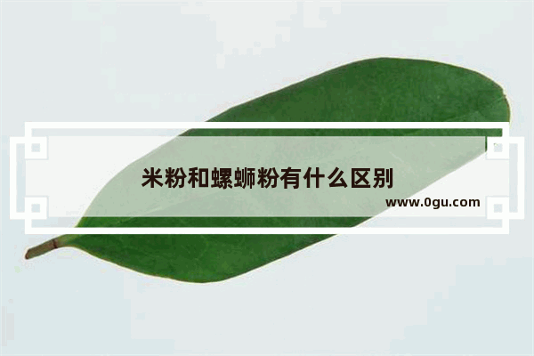 米粉和螺蛳粉有什么区别