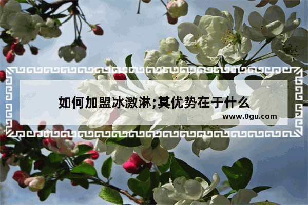 如何加盟冰激淋;其优势在于什么