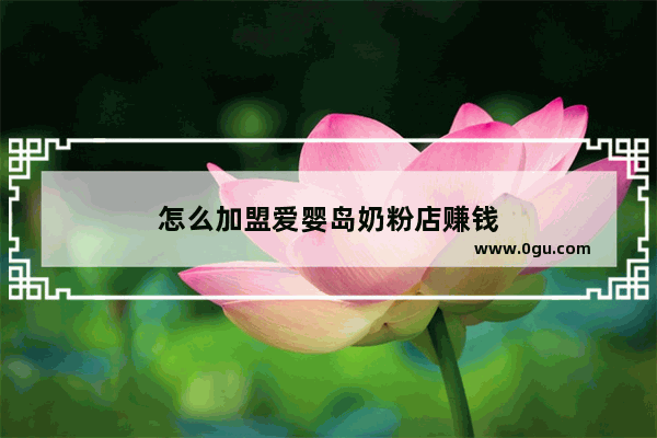 怎么加盟爱婴岛奶粉店赚钱