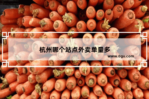 杭州哪个站点外卖单量多