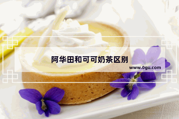 阿华田和可可奶茶区别