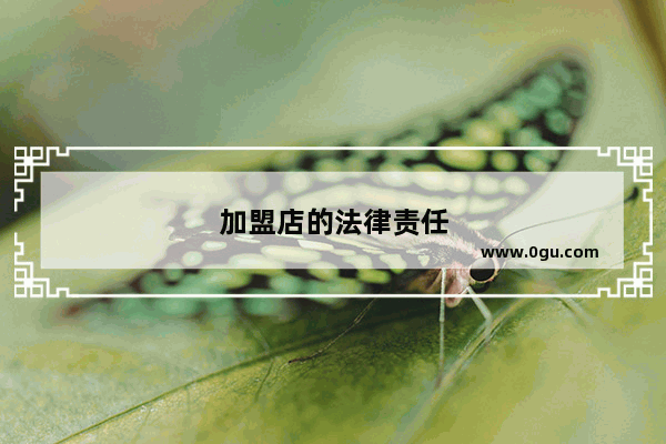 加盟店的法律责任