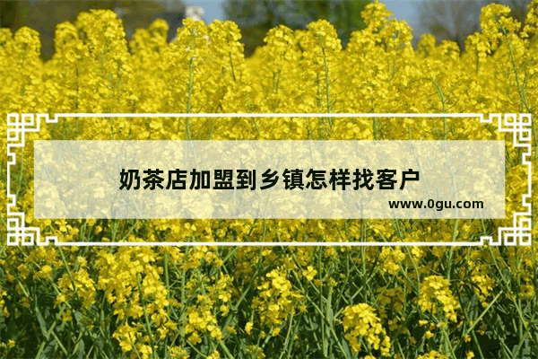 奶茶店加盟到乡镇怎样找客户