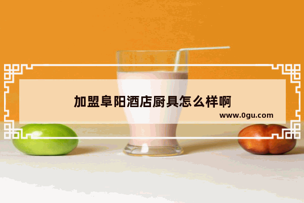 加盟阜阳酒店厨具怎么样啊