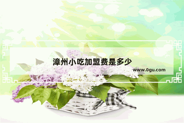 漳州小吃加盟费是多少