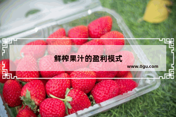 鲜榨果汁的盈利模式