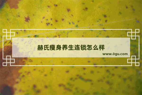 赫氏瘦身养生连锁怎么样