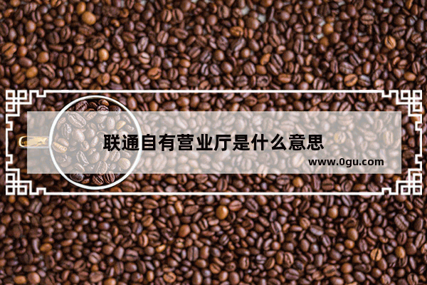 联通自有营业厅是什么意思