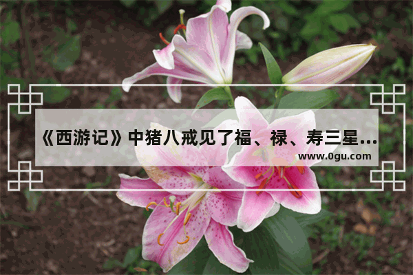 《西游记》中猪八戒见了福、禄、寿三星为什么大骂奴才