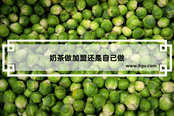奶茶做加盟还是自己做