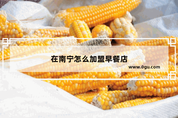 在南宁怎么加盟早餐店