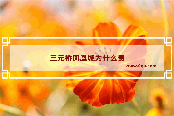 三元桥凤凰城为什么贵