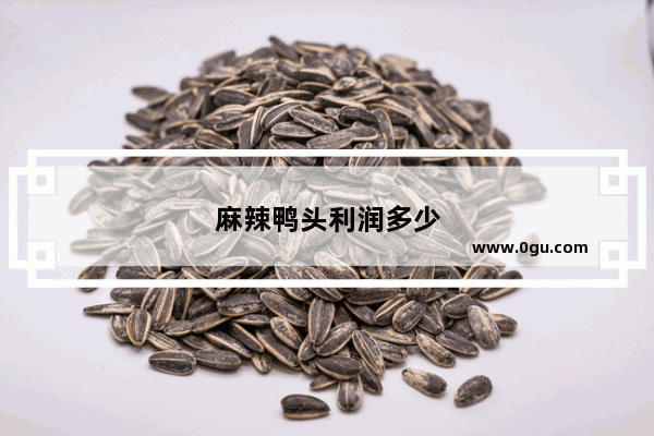 麻辣鸭头利润多少