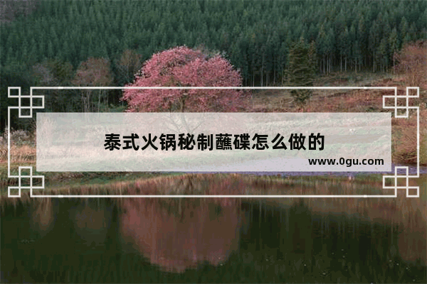 泰式火锅秘制蘸碟怎么做的