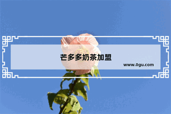 芒多多奶茶加盟