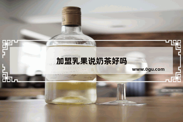 加盟乳果说奶茶好吗