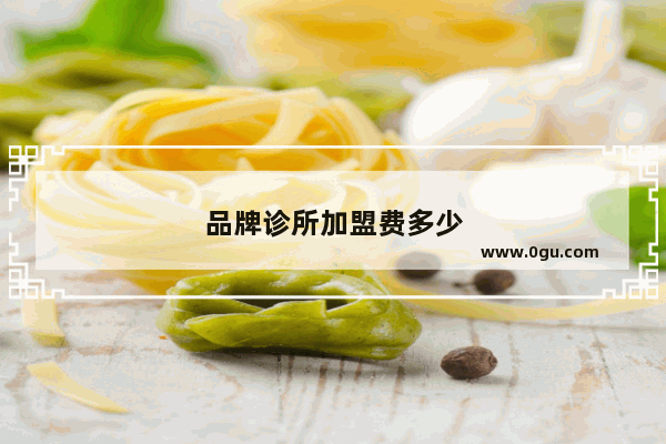 品牌诊所加盟费多少