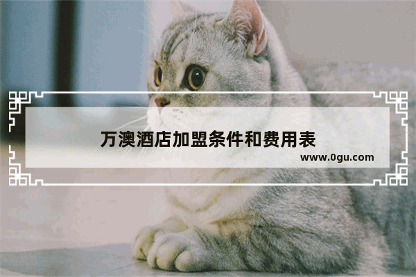 万澳酒店加盟条件和费用表