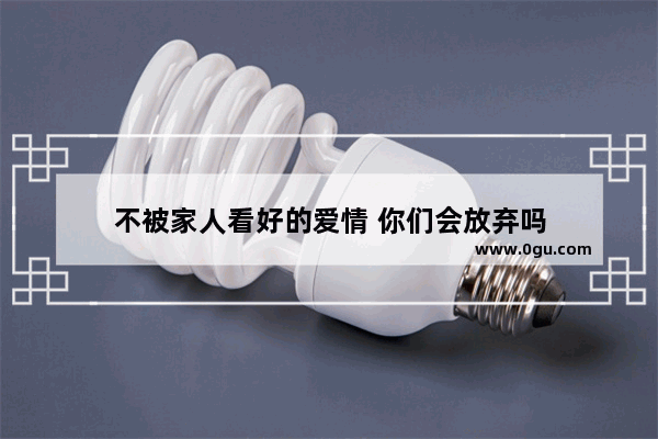 不被家人看好的爱情 你们会放弃吗