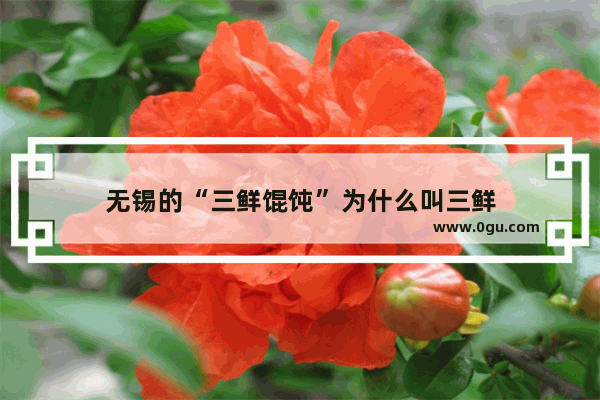 无锡的“三鲜馄饨”为什么叫三鲜