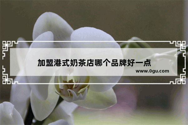 加盟港式奶茶店哪个品牌好一点