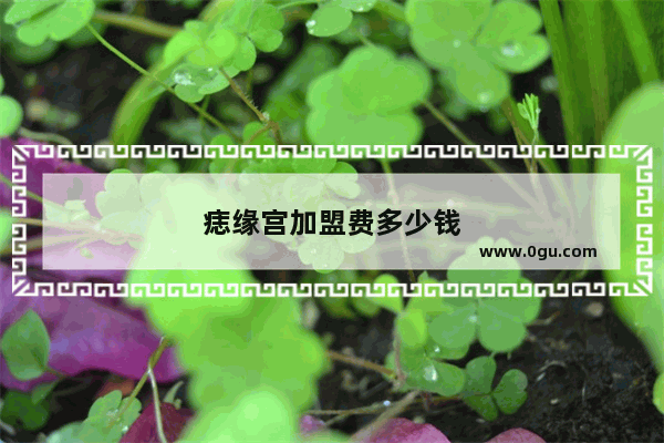 痣缘宫加盟费多少钱