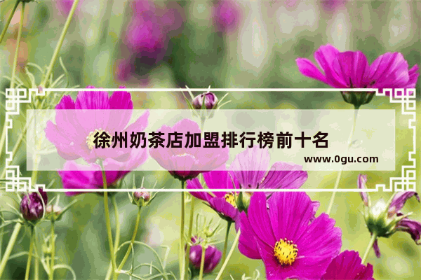 徐州奶茶店加盟排行榜前十名