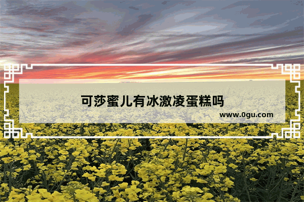 可莎蜜儿有冰激凌蛋糕吗