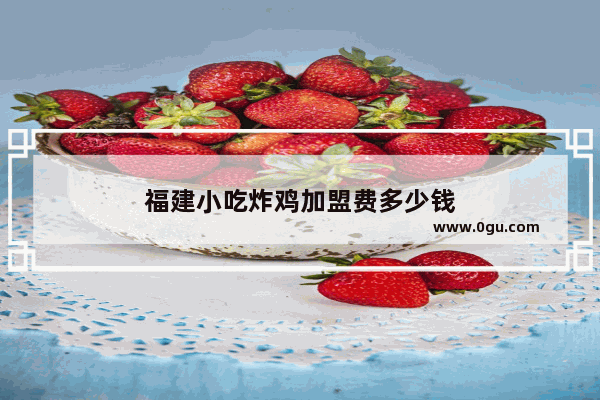 福建小吃炸鸡加盟费多少钱
