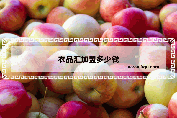 衣品汇加盟多少钱