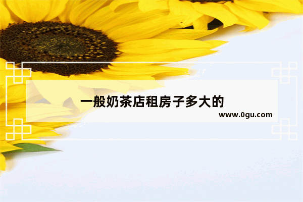 一般奶茶店租房子多大的