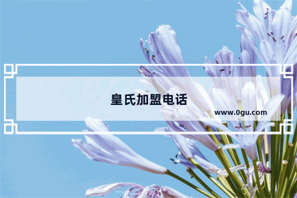 皇氏加盟电话