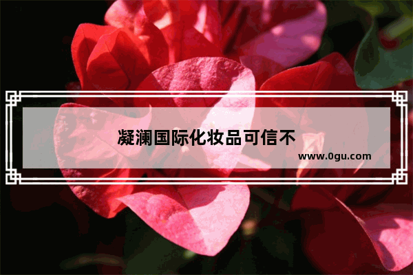 凝澜国际化妆品可信不