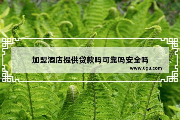 加盟酒店提供贷款吗可靠吗安全吗