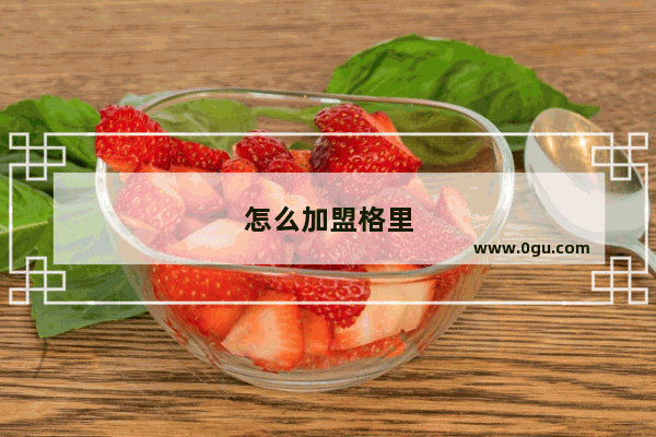怎么加盟格里