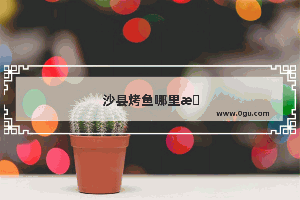 沙县烤鱼哪里最好吃