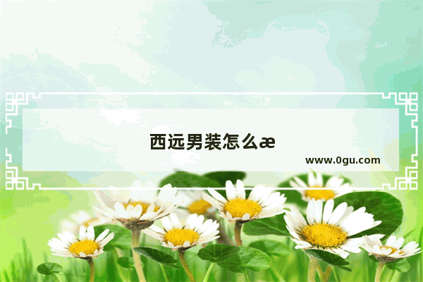西远男装怎么样