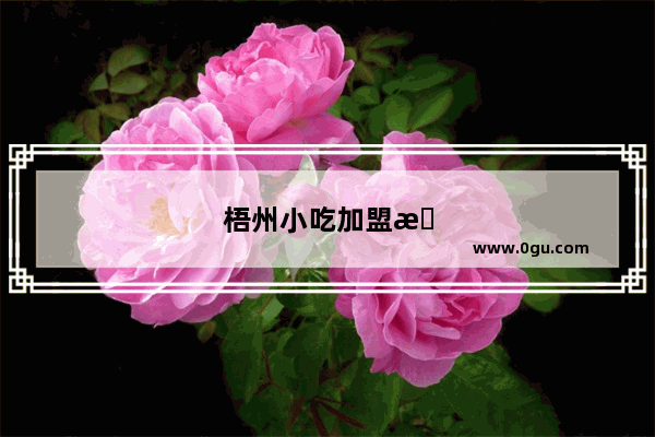 梧州小吃加盟排行第一的店有哪些