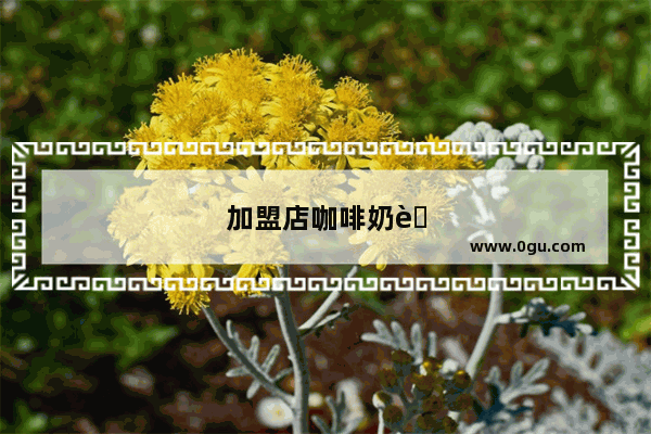 加盟店咖啡奶茶怎么样啊