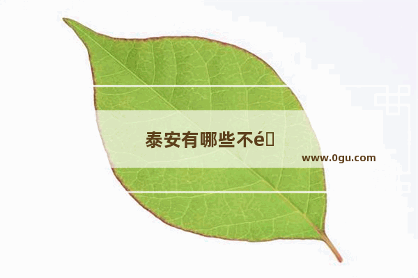 泰安有哪些不错的餐厅 特色菜都有什么